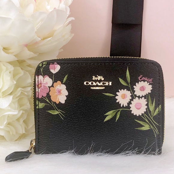 Coach Handbags - Coach NWT Small Black and Floral Wallet